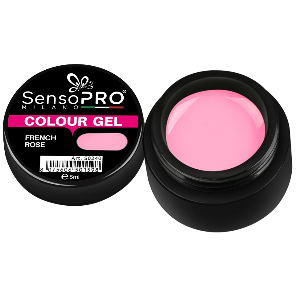 Gel UV Colorat French Rose 5ml SensoPRO Milano