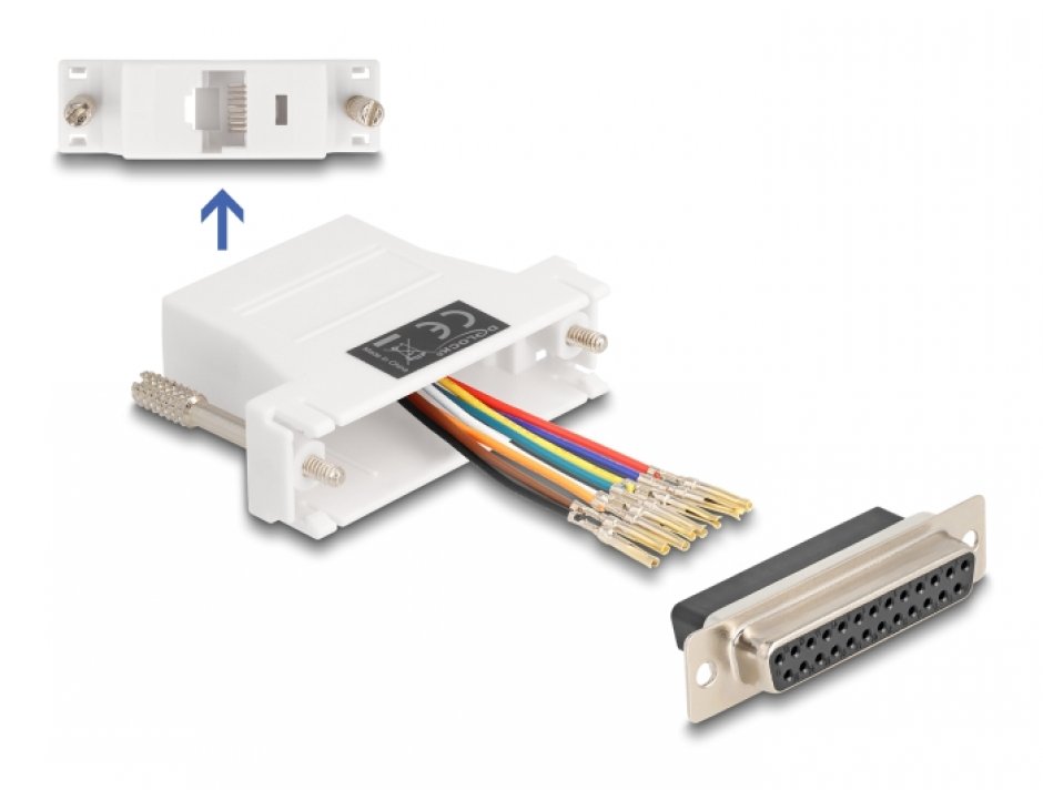 Adaptor Delock D-Sub 25 la RJ45, Alb