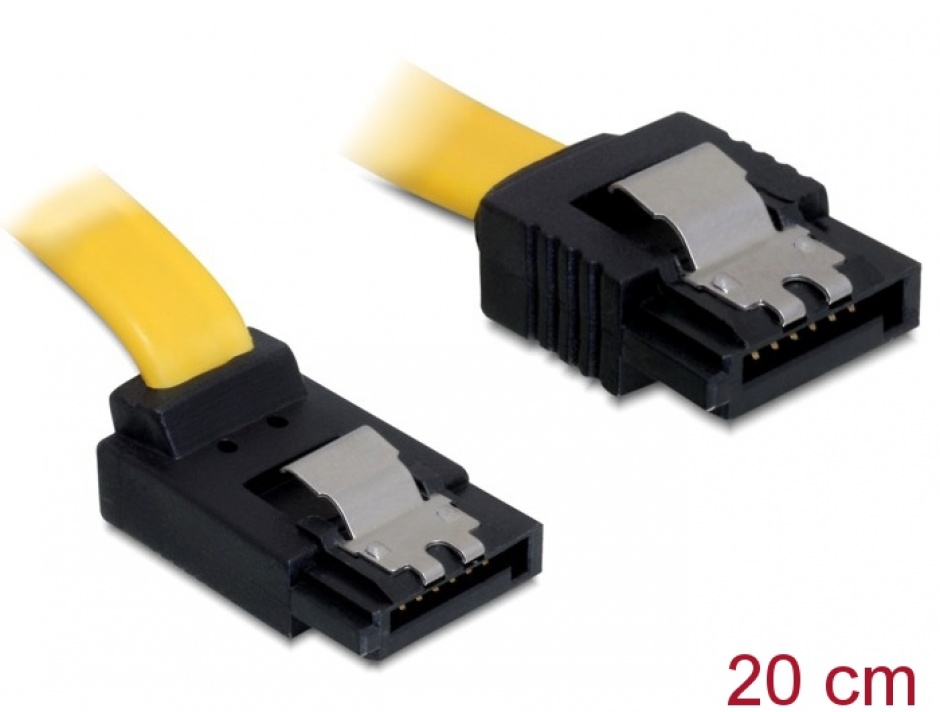 Cablu SATA II 3 Gb/s 20cm Delock Galben