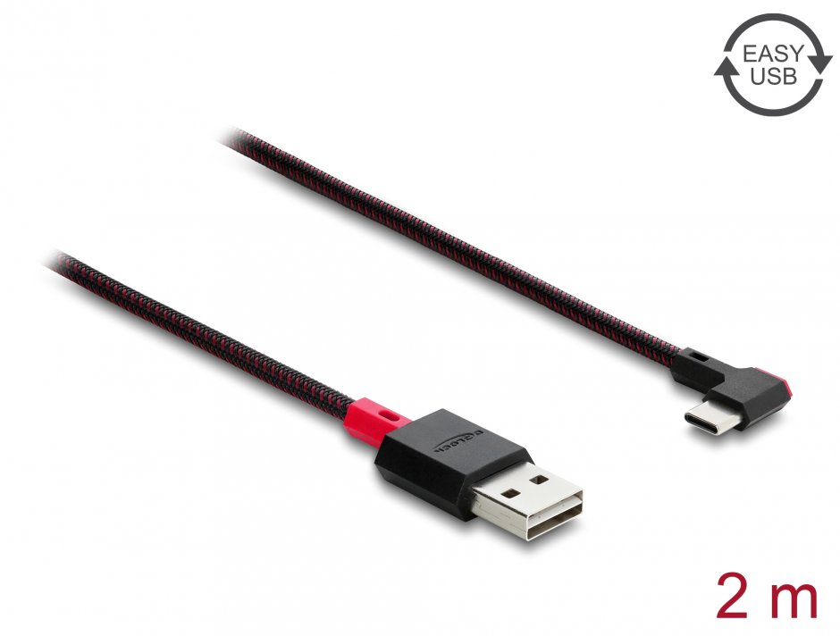 Cablu Delock 81547 USB 2.0 A reversibil la USB-C 2m