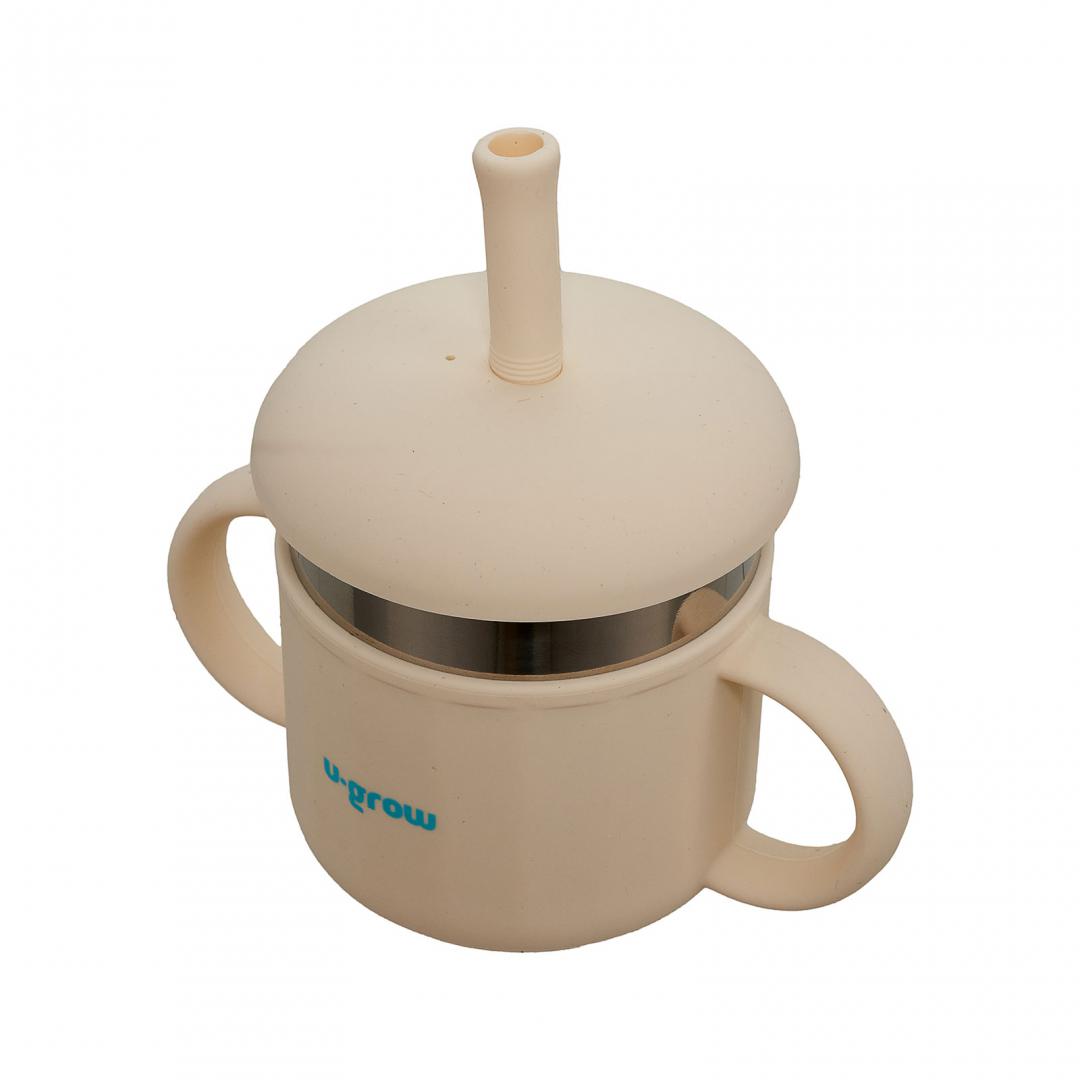 Cana Copii U-GROW cu Pai 220ml - Silicon si Inox - imagine 3