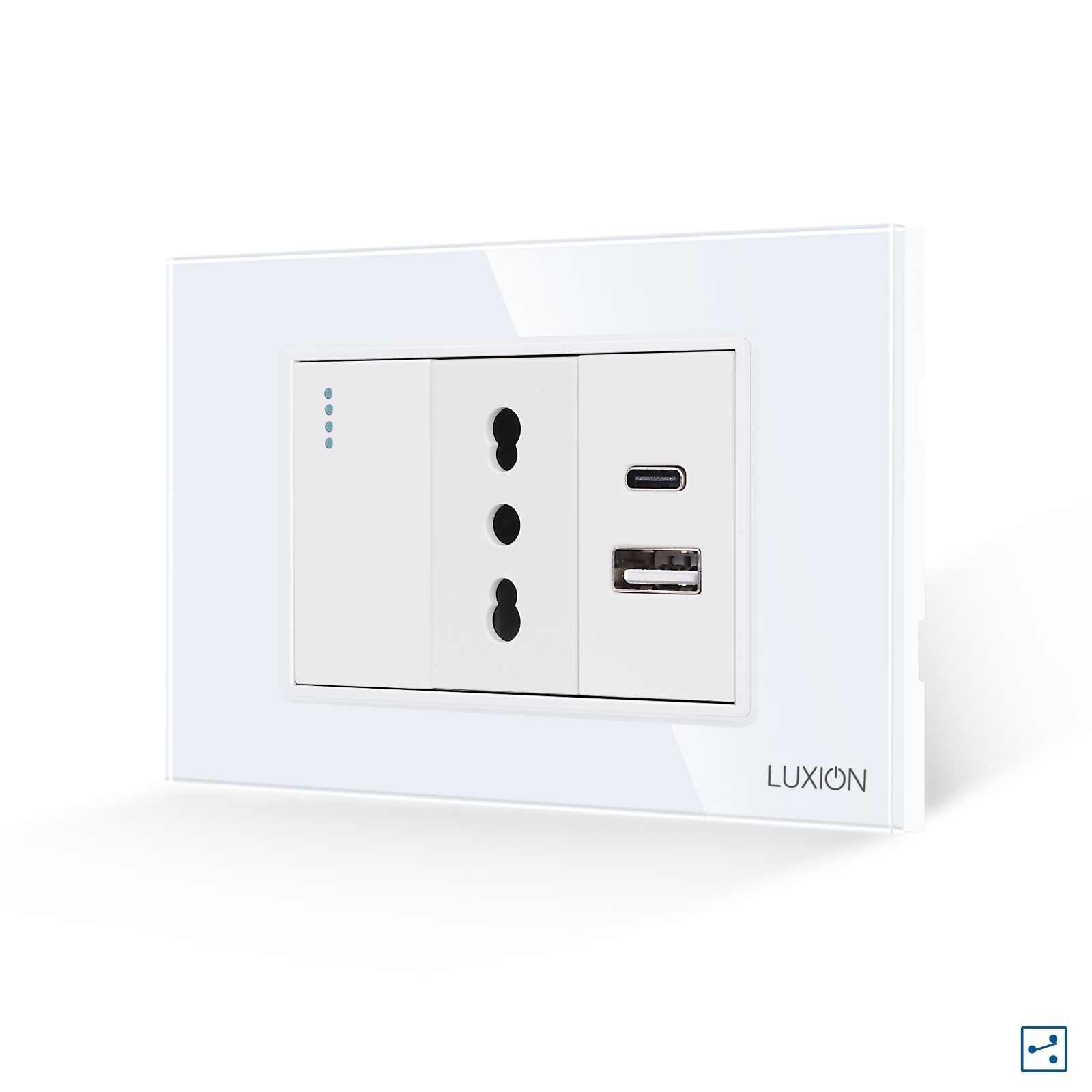 Întrerupător Cap Scară + Priză USB A+C LUXION IP44