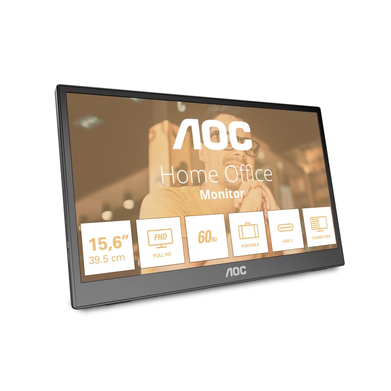 Monitor Portabil AOC 16T3EA 15.6" Full HD IPS USB-C - imagine 2