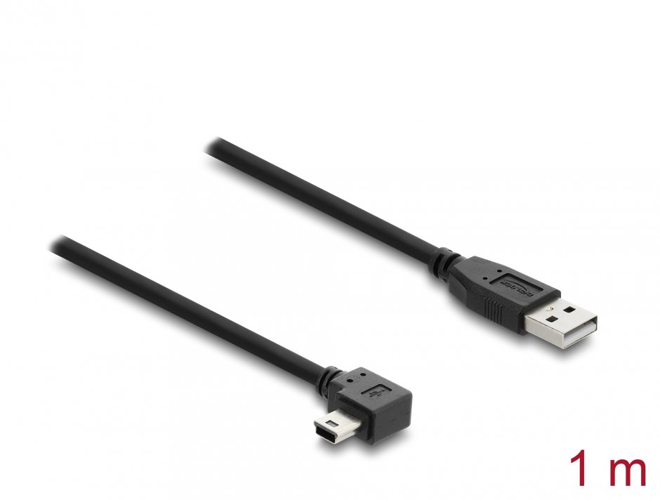 Cablu Delock USB 2.0 Mini-B 1m Unghi 90°