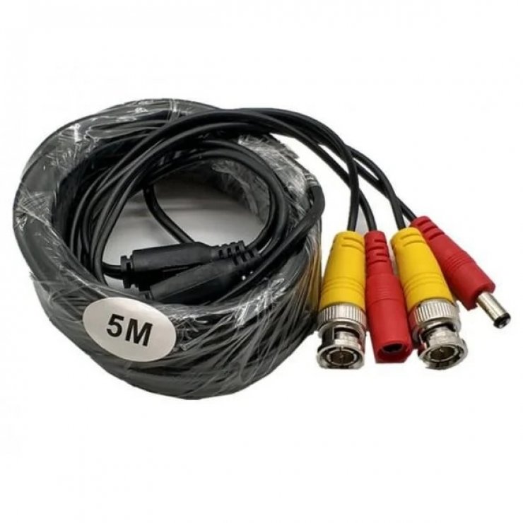 Cablu Video BNC 4K cu Alimentare DC 5m OEM BD-5-4K