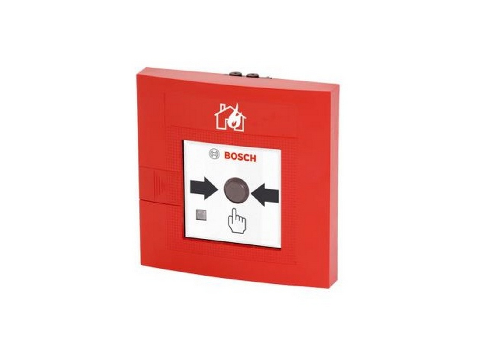 Buton de incendiu manual adresabil Bosch FMC-210-DM-G-R, cu geam, LED, IP52, rosu