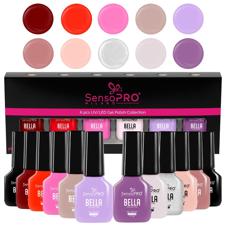 Set 12 Oje Semipermanente BELLA SensoPRO Milano, 7ml