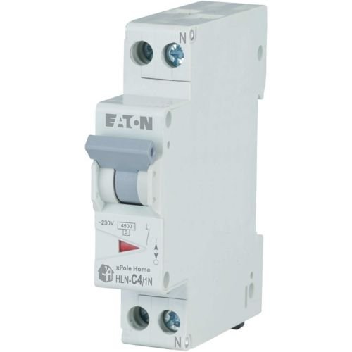 Siguranta 4A 1P+N Eaton, Curba C, 4.5kA