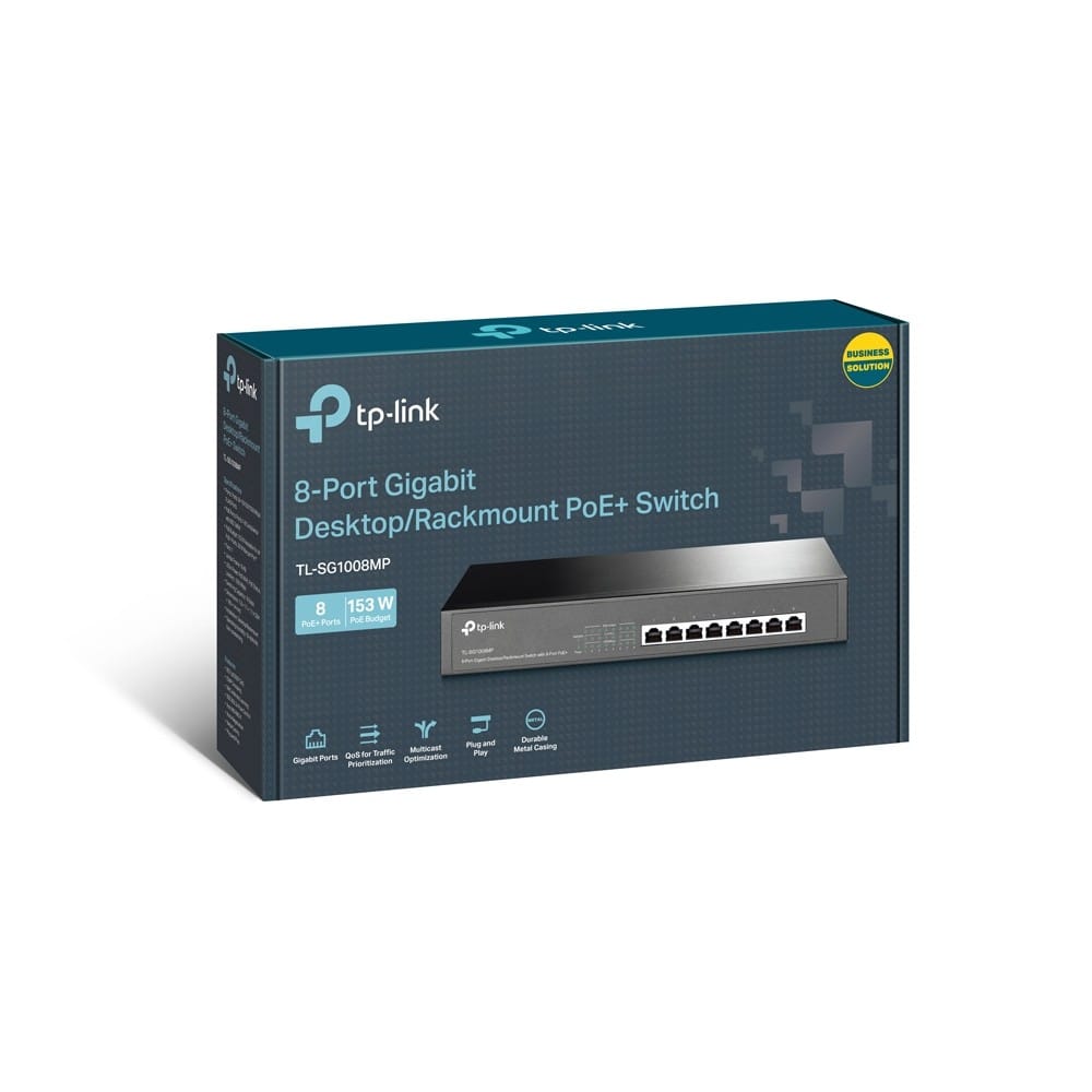 Switch TP-LINK TL-SG1008MP 8 Porturi PoE+ Gigabit 126W - imagine 8