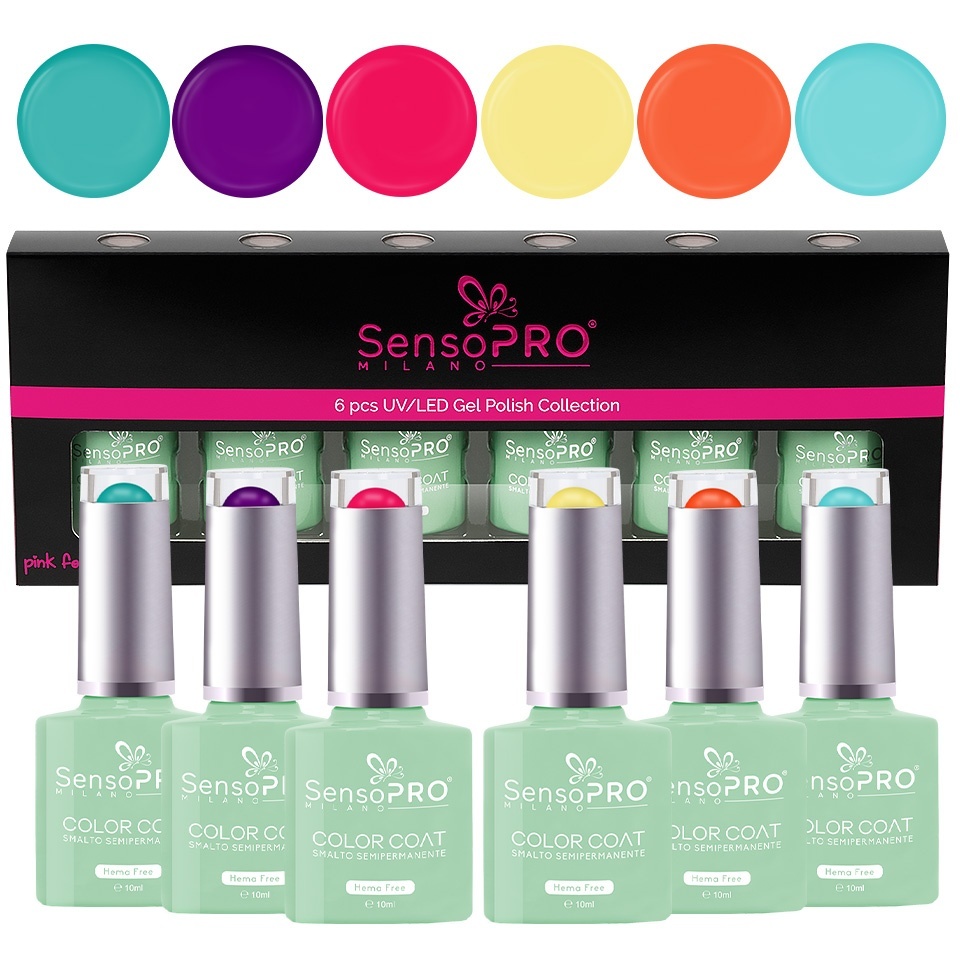 Set 6 Oje Semipermanente Hema Free 10ml SensoPRO Milano