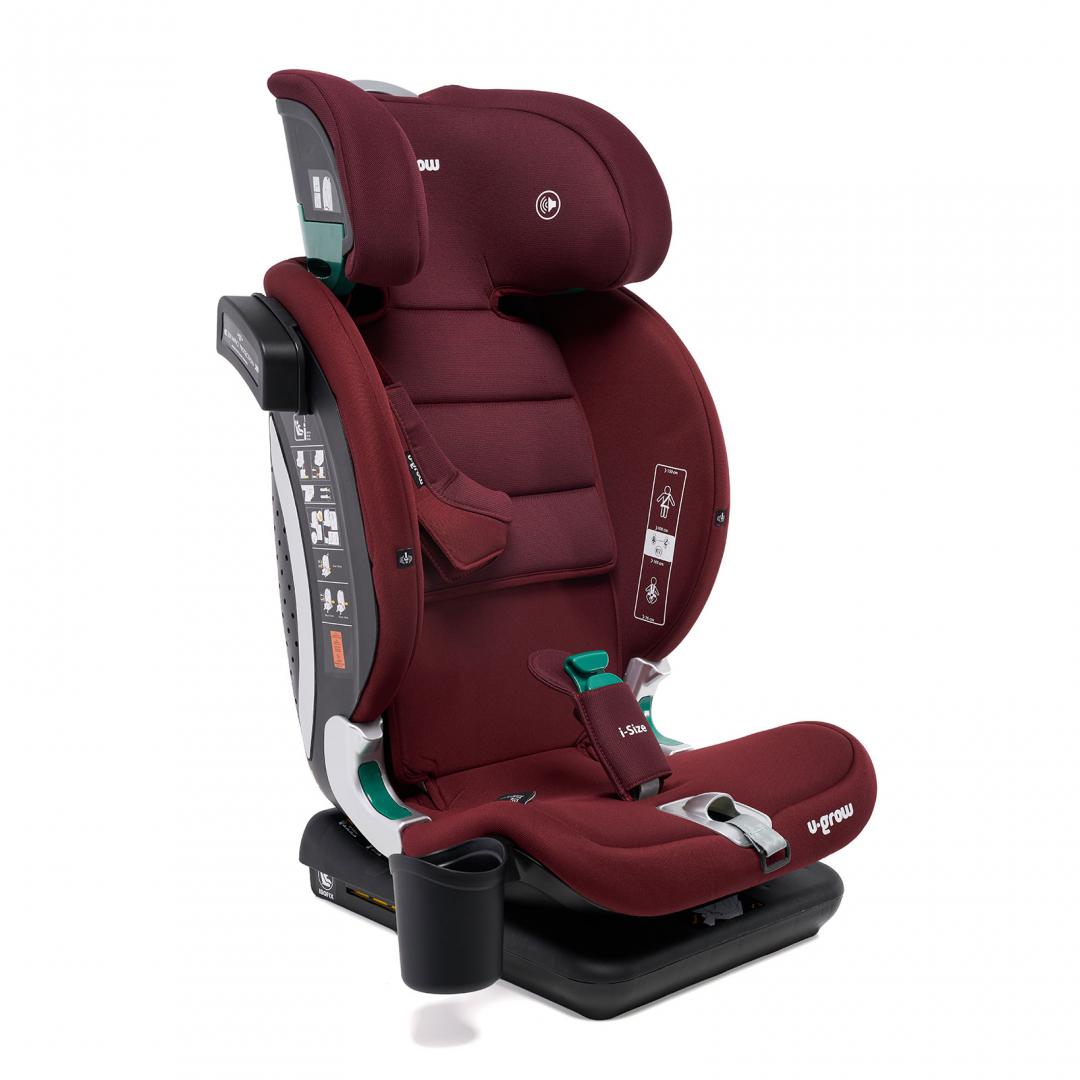 Scaun Auto I-Size U-Grow Goldfix Plus Isofix Roșu - imagine 3