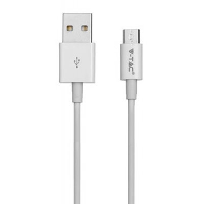 Cablu Micro USB 1M Silver Edition V-TAC, Alb