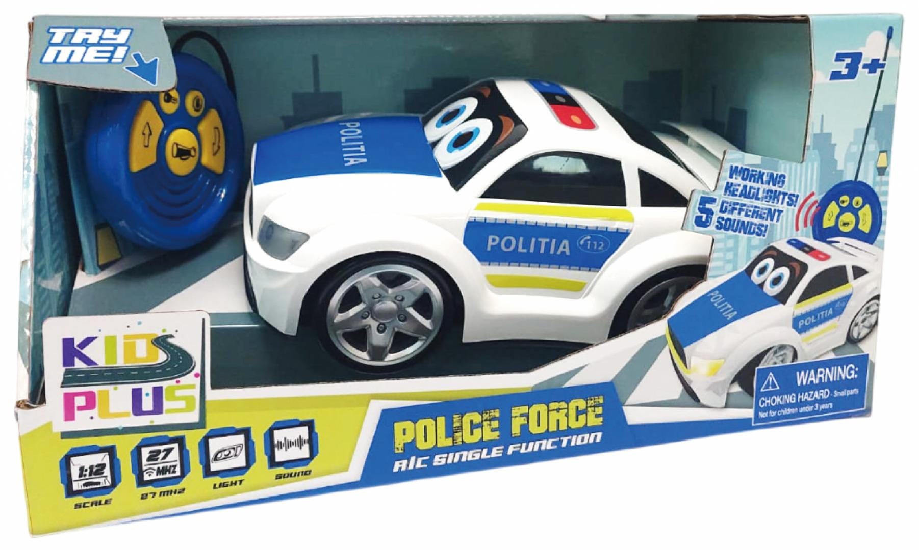 Masinuta Politia Romana cu Telecomanda 1/12 - Cevodle 30cm - imagine 3