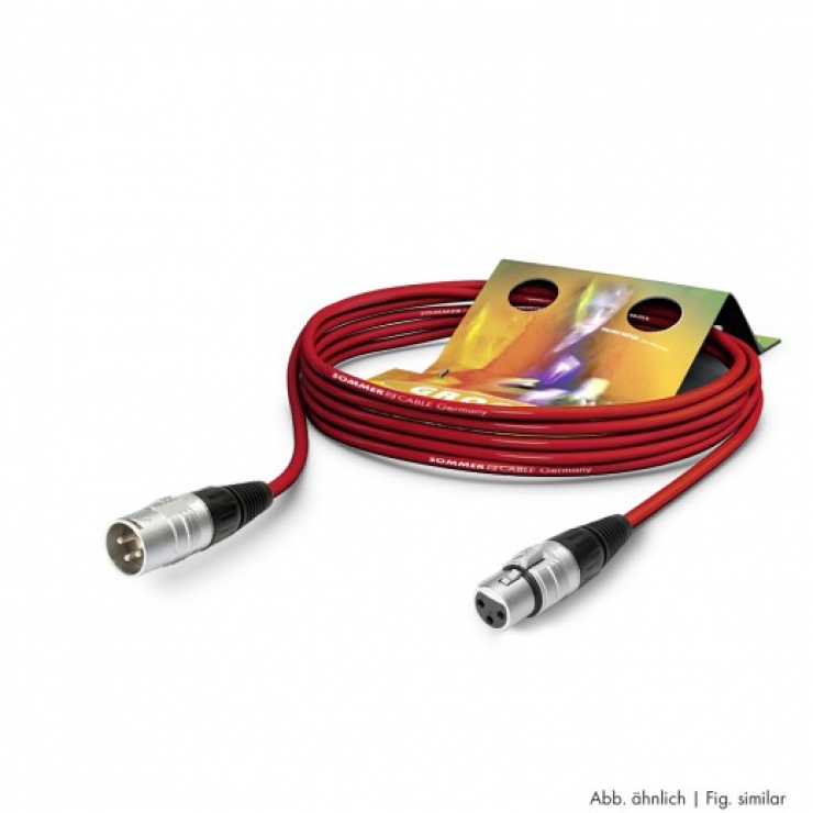 Cablu XLR 3 Pini 10m Rosu Hicon