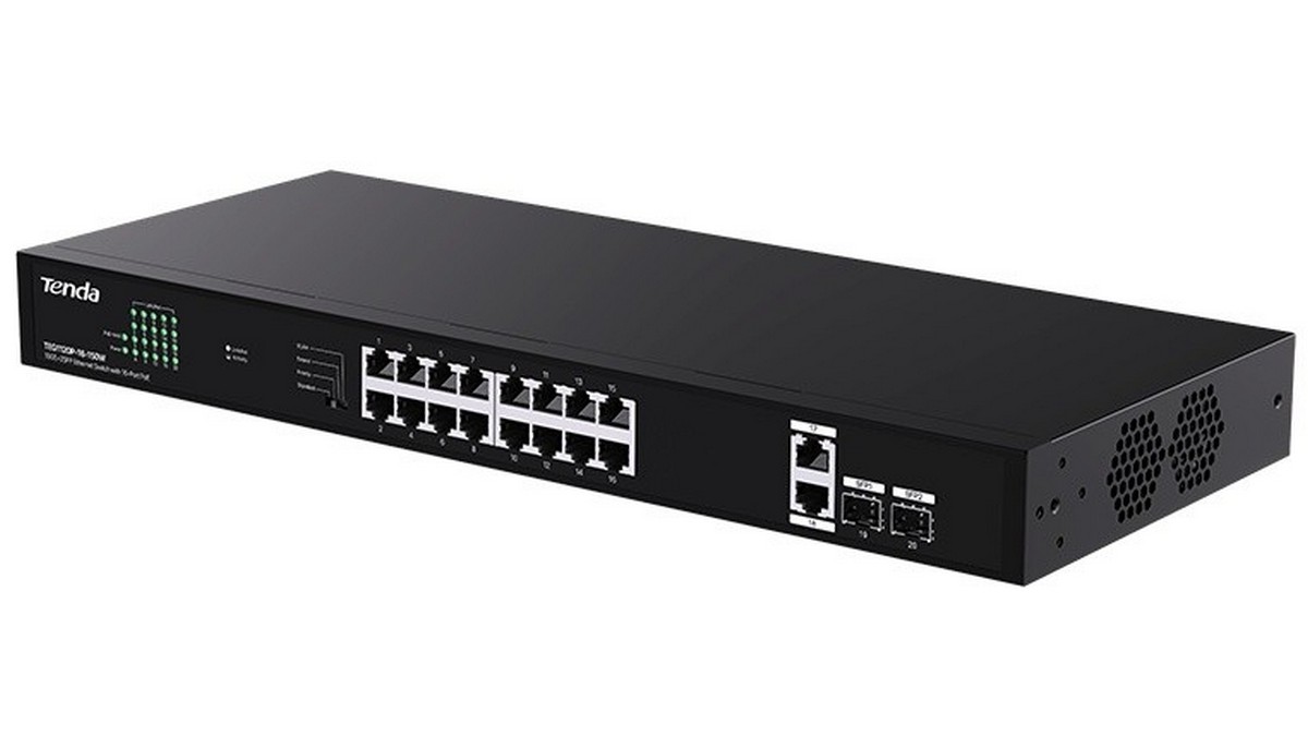 Switch PoE+ Tenda TEG1120P-16-150W, 20 Porturi, 135W