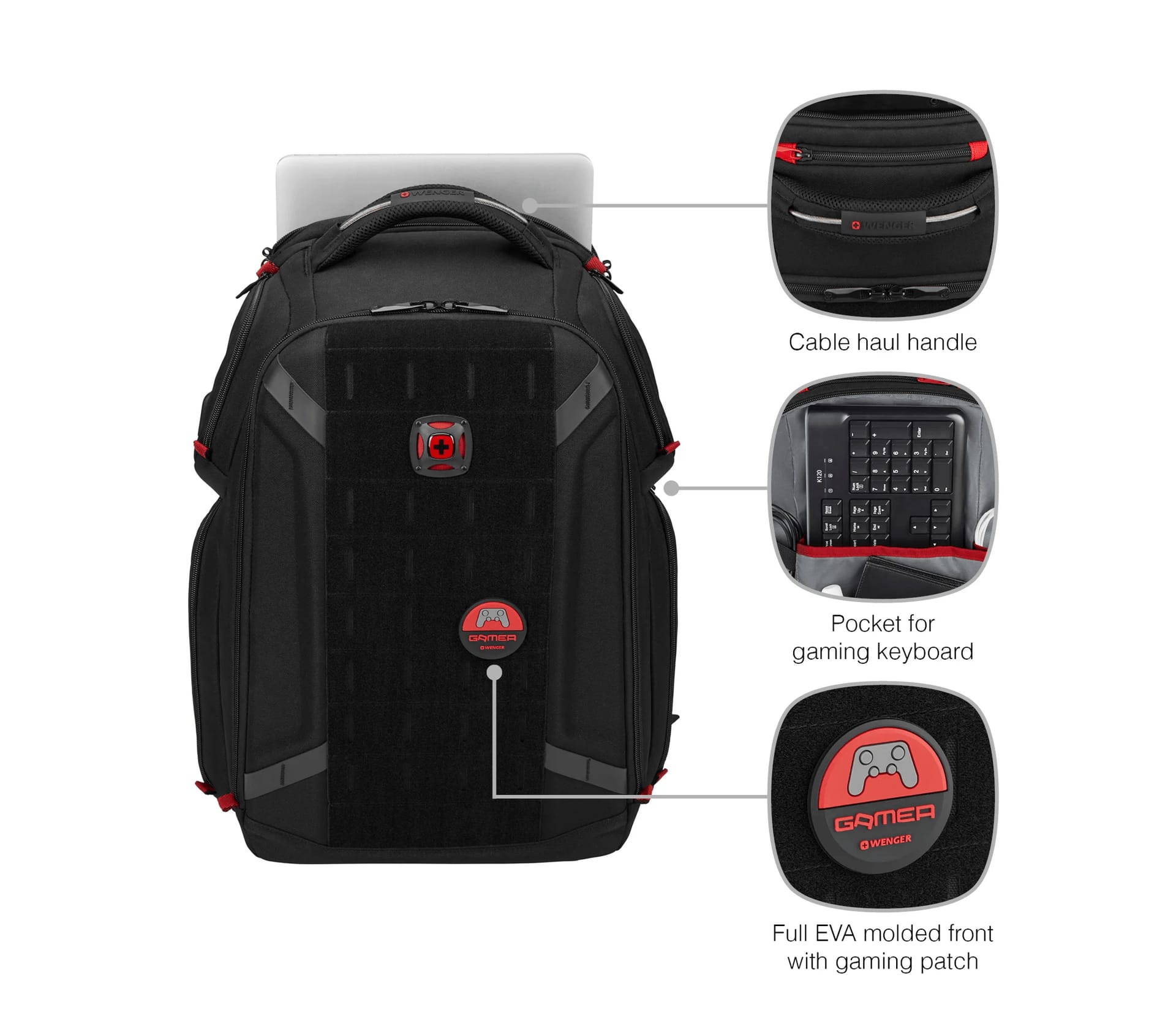 Rucsac Gaming Wenger PlayerOne 17.3" Negru - Protecție Premium - imagine 16
