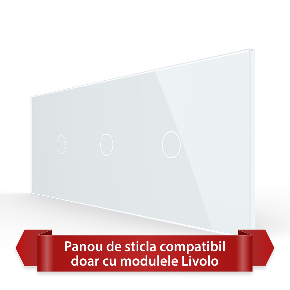 Panou Touch Livolo 3 Sigle Sticla Italian 6/7M