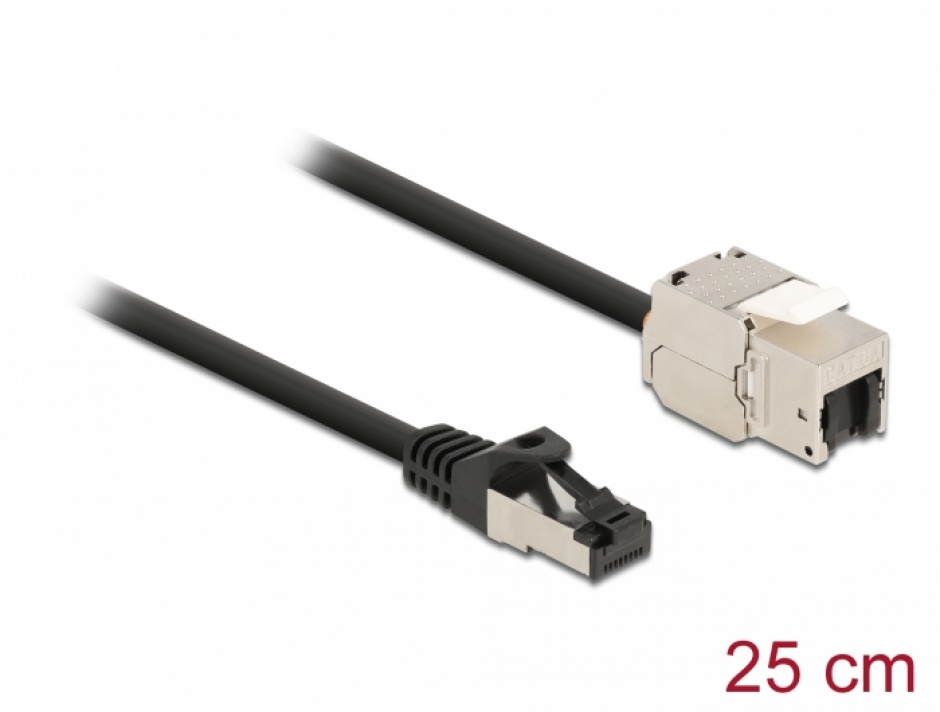 Cablu RJ45 Cat.6A 0.25m S/FTP Delock