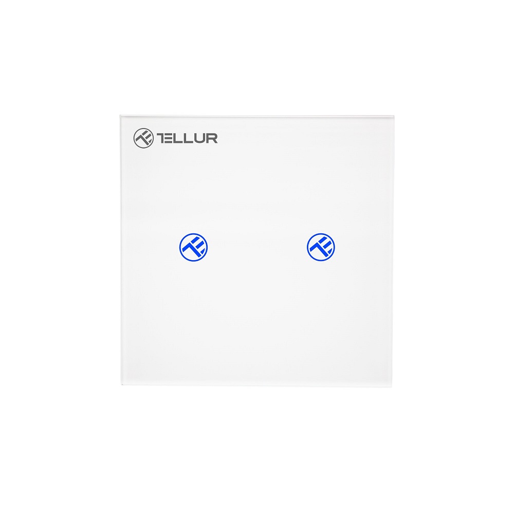 Intrerupator Dublu Wi-Fi Touch Tellur SS2N, Smart Home