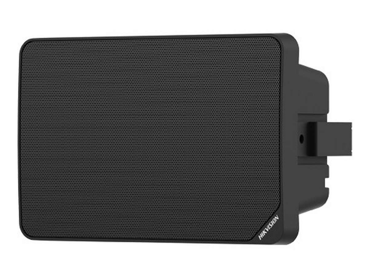 Difuzor IP tip cabinet Hikvision DS-QAZ1120G1R-B/BLACK, 20W, 8 ohm, 5.25 inch, intrari 2 microfoane 3.5mm, audio bidirectional, TTS, memorie interna 64GB, RJ45, negru