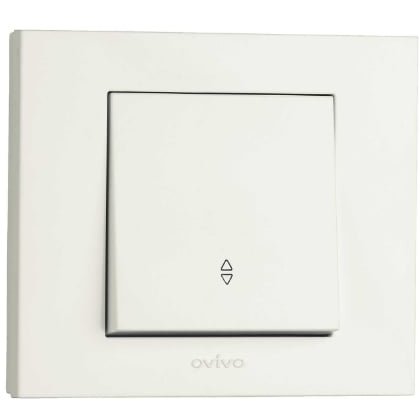 Intrerupator cap scara Ovivo Grano 16A, alb, incastrat