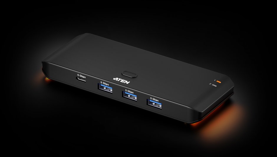 Sharing switch 2 x 4 USB 3.2 Gen1 (Host Type: A+C) cu alimentare USB-C, ATEN US5324