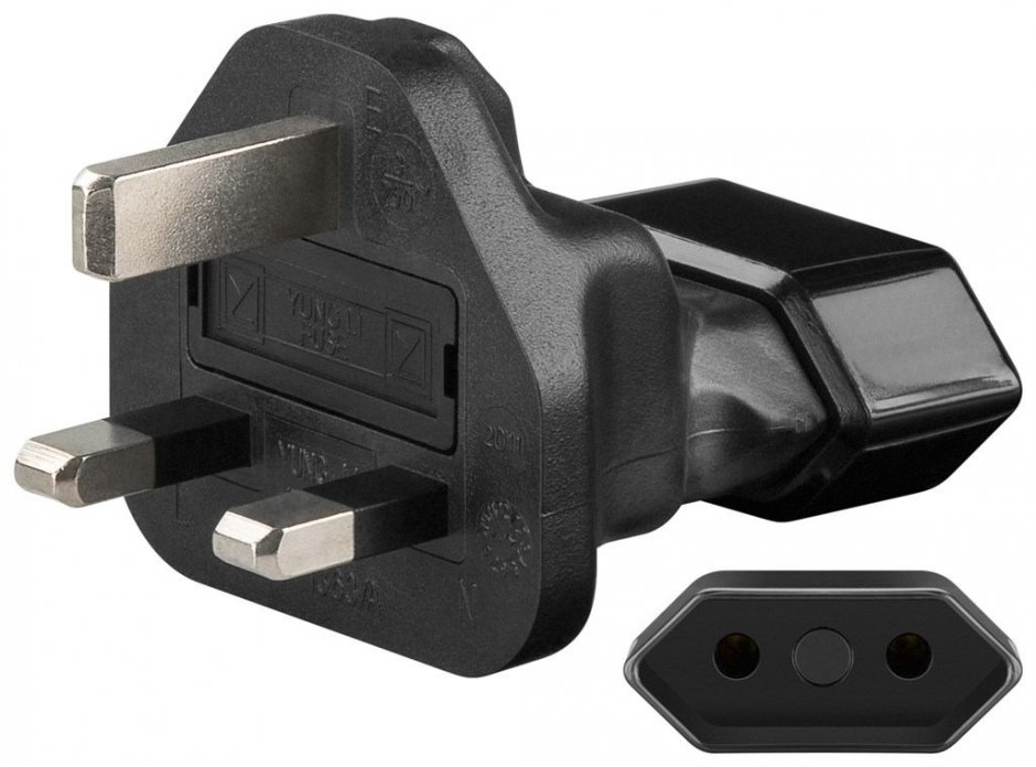 Adaptor Euro la UK Negru Goobay, Compact