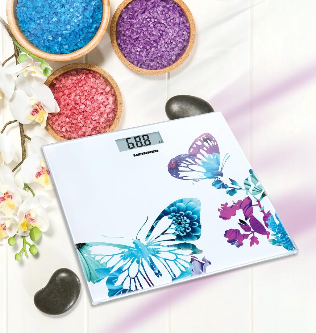 Cântar Baie Heinner Butterfly 150kg | Display LCD, Sticlă Securizată - imagine 3