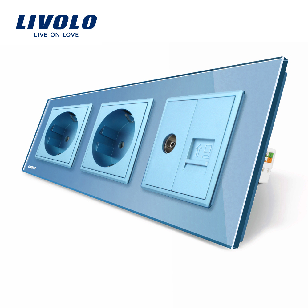 Priza Tripla Livolo Sticla: TV, Internet, 2xSchuko - imagine 14