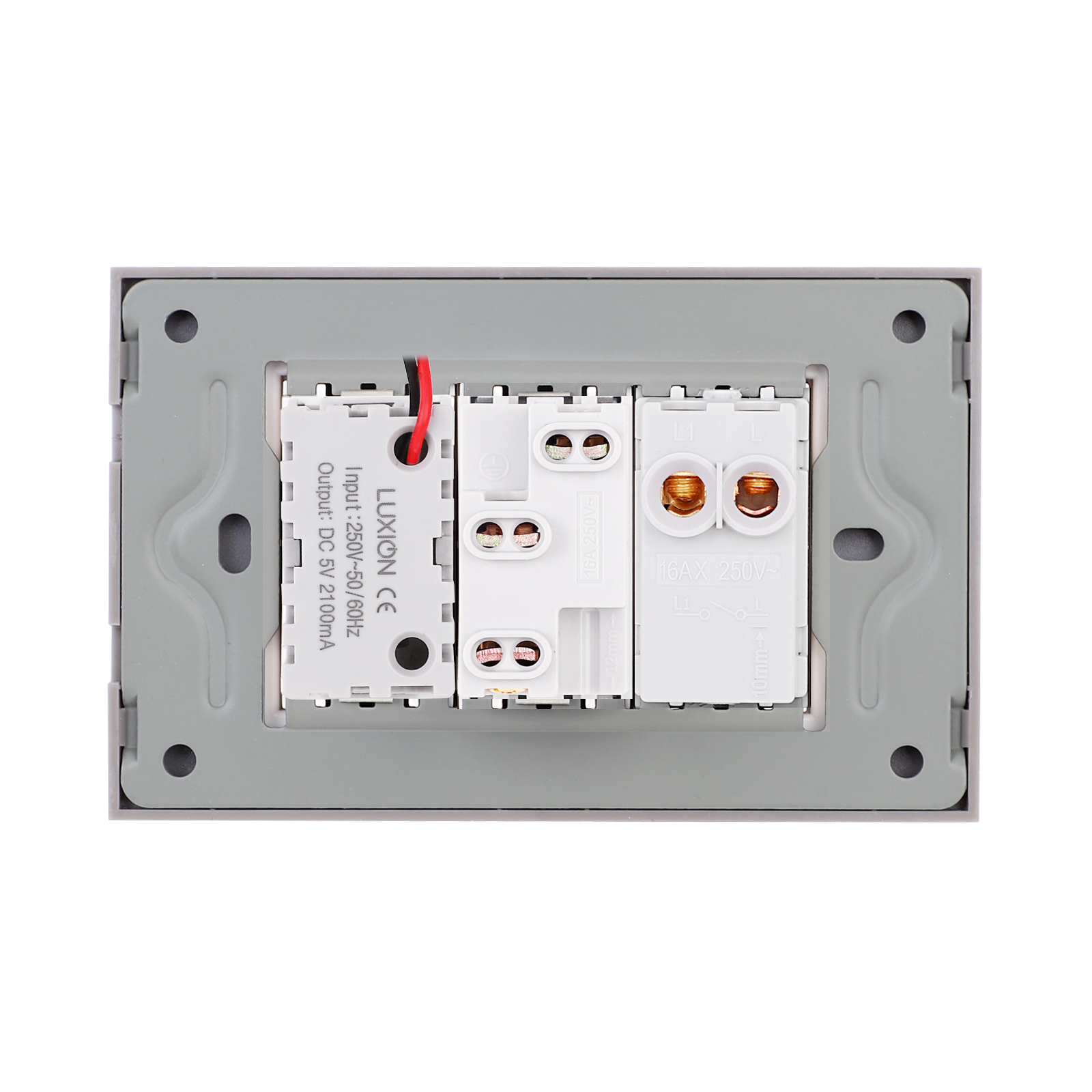 Întrerupător + Priză Îngustă USB A+C, IP44, LUXION - imagine 16