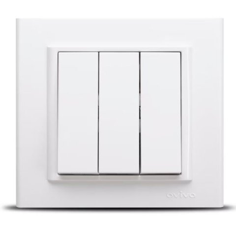 Întrerupător Triplu ST Mina Ovivo OV00429, 10A, 250V, IP20