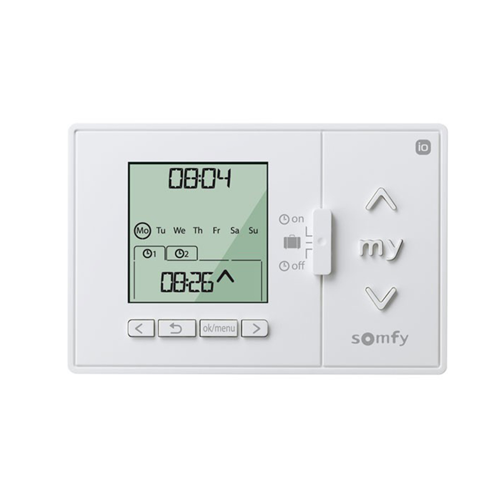 Ceas Programabil Somfy Chronis IO Smart, 5 Sloturi, Alb