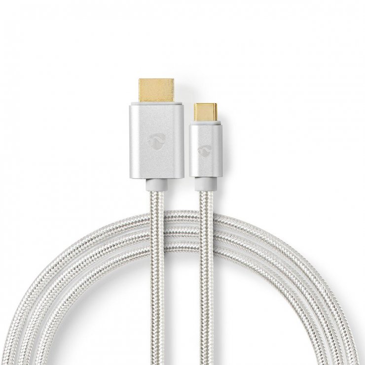 Cablu USB-C la HDMI 4K Nedis 2m Alb