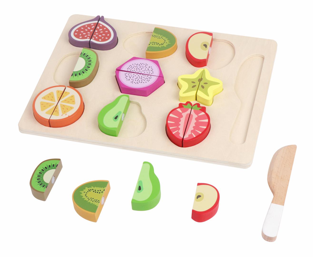 Joc Fructe Lemn pentru Feliat Momki - 20 Piesi Educativ