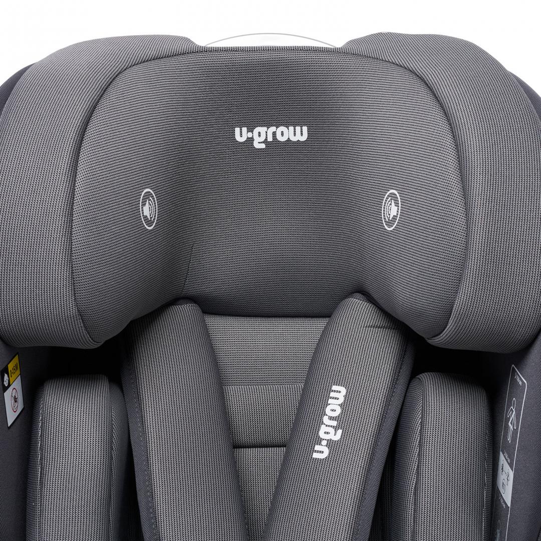 Scaun Auto U-GROW Goldfix Plus Isofix Gri Bluetooth - imagine 8