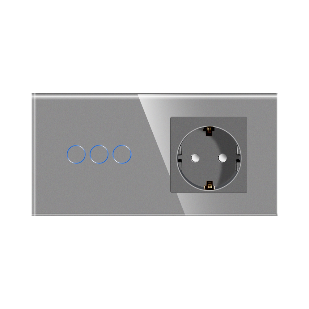 Intrerupator Triplu + Priza Sticla LUXION IP44 - imagine 14