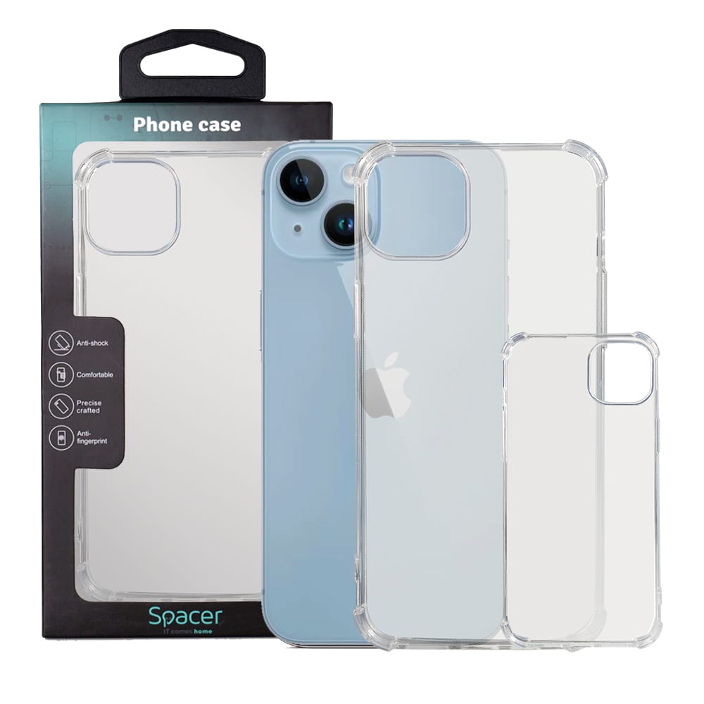 Husă iPhone 14 Plus Spacer Transparentă - Protecție Antișoc TPU - imagine 4