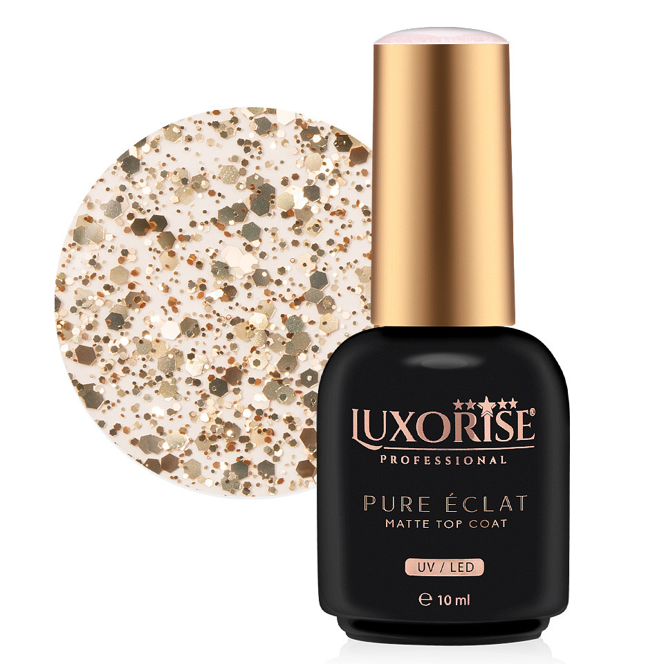Top Coat LUXORISE Pure Eclat Matte, Gold 10ml