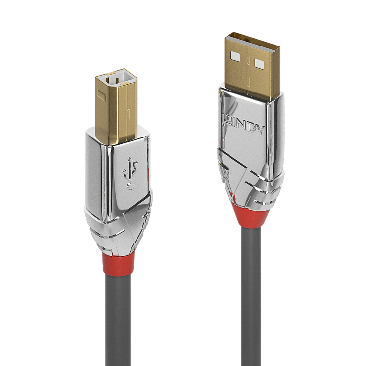 Cablu USB 2.0 A-B 2m Lindy, Cromat