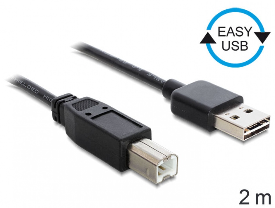 Cablu USB Delock 2m Reversibil EASY-USB 2.0