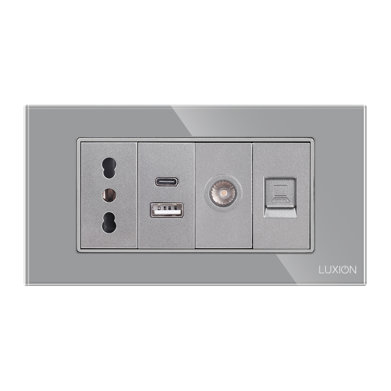 Priza Luxion 4M TV+Net+USB Rama Sticla - imagine 14