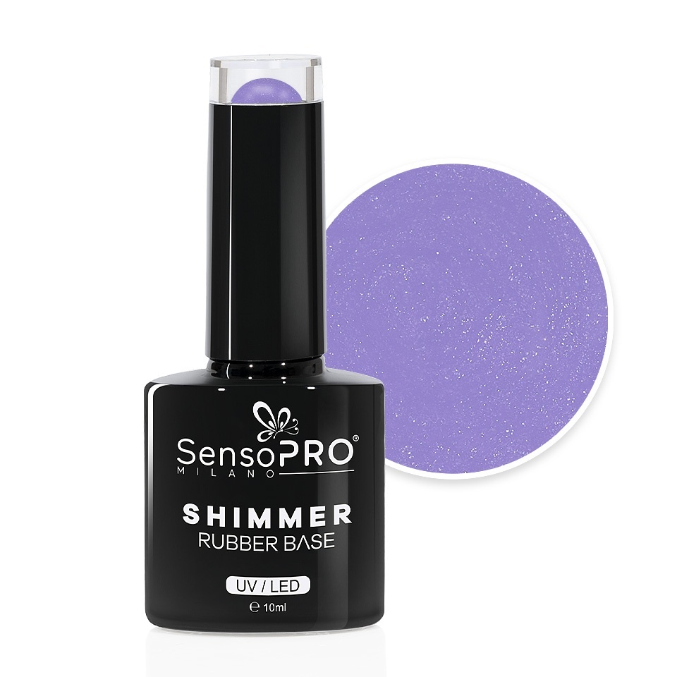 Bază Rubber Base SensoPRO Lavender Shimmer 10ml - imagine 2