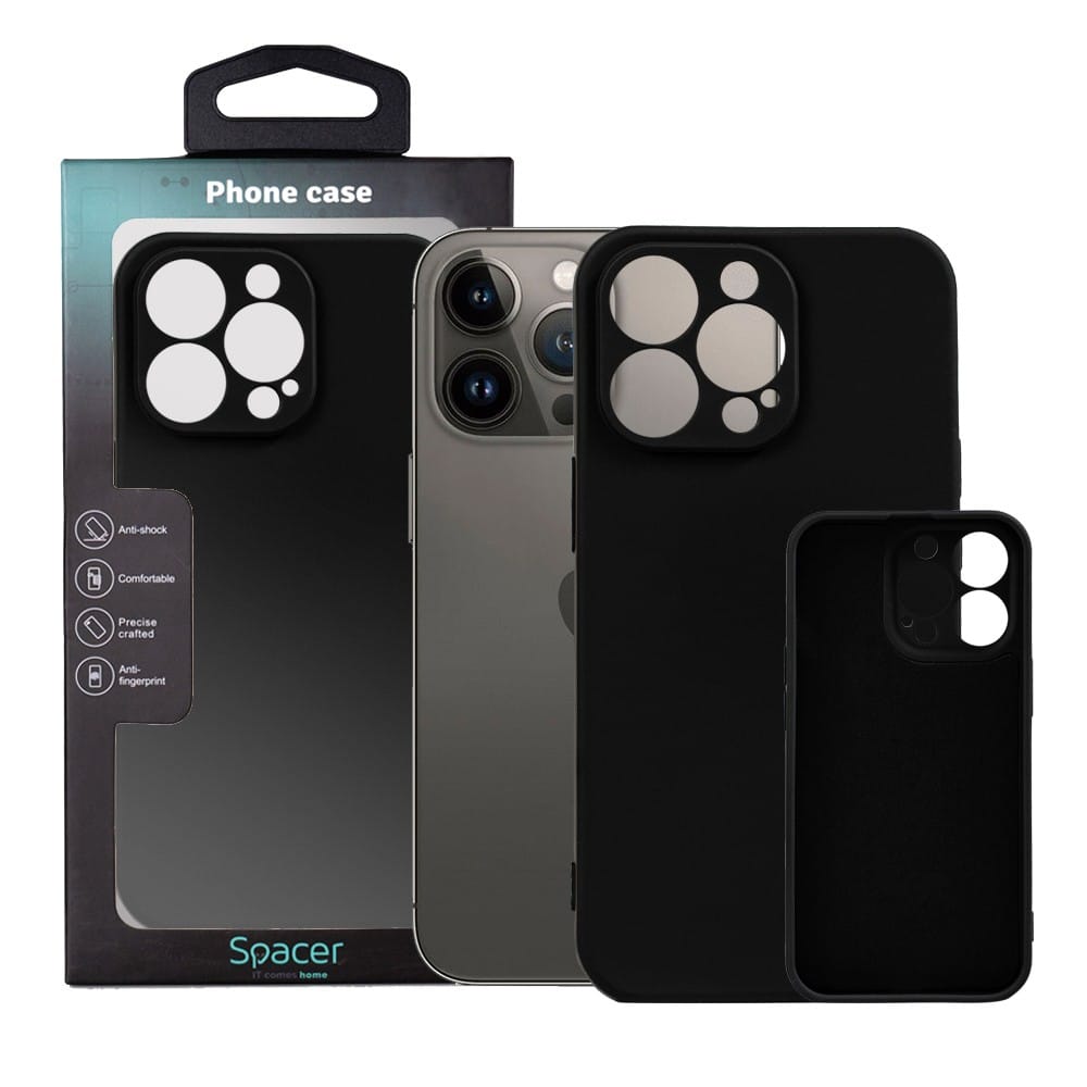 Husa Spacer iPhone 13 Pro TPU Negru - imagine 2