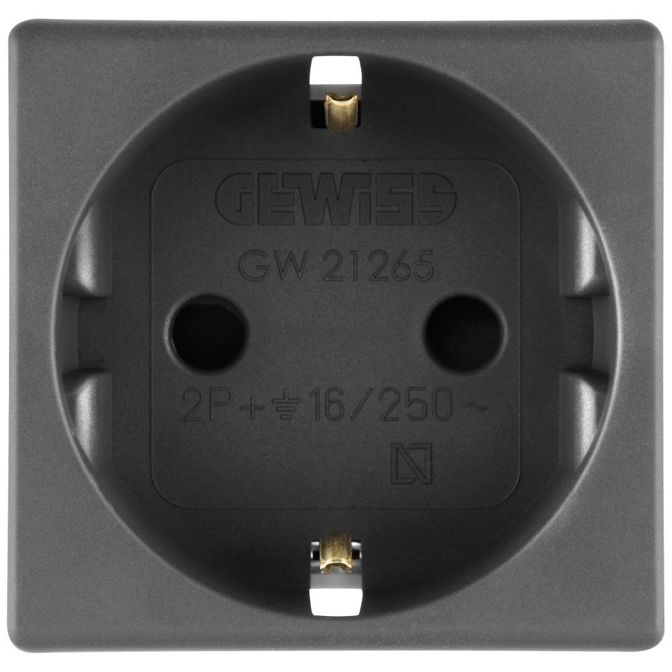 Priza Shuko Gewiss GW21265, 2 Module, Negru