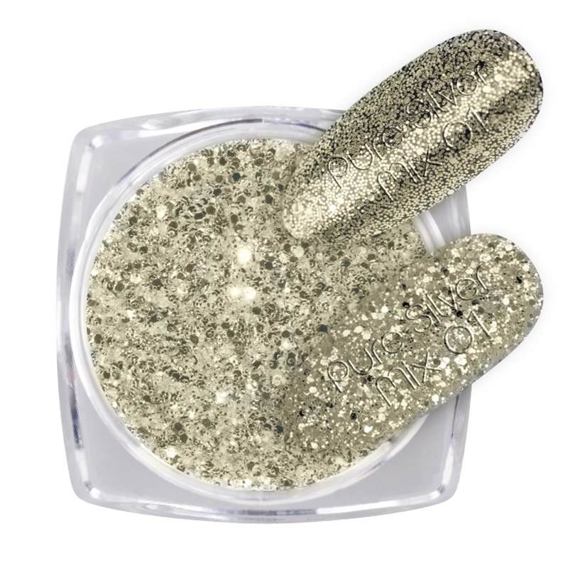 Glitter Pure Silver Mix Nailshop