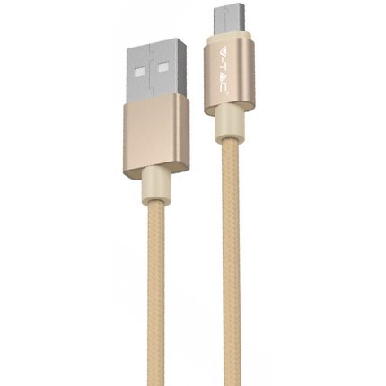 Cablu Micro USB 1M Auriu V-TAC 2.4A