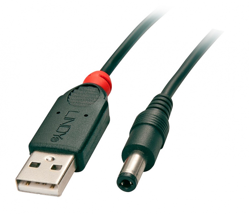 Cablu USB la DC 5.5x2.1mm 1.5m Lindy