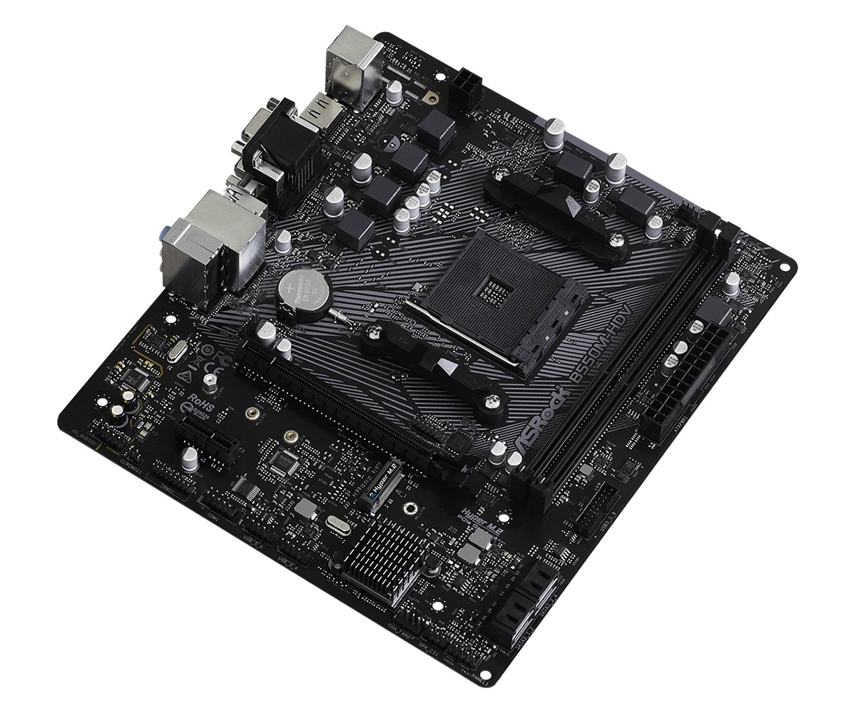 PLACA de BAZA Asrock "B550M-HDV", skt AM4, mATX, AMD B550, 2 x DDR4, max. 64 GB, 4 x SATA, 1 x M.2, 7.1, "B550M-HDV" - imagine 3