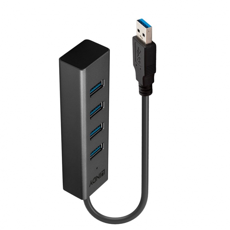 Hub USB 3.0 cu 4 Porturi Lindy, 5 Gbps