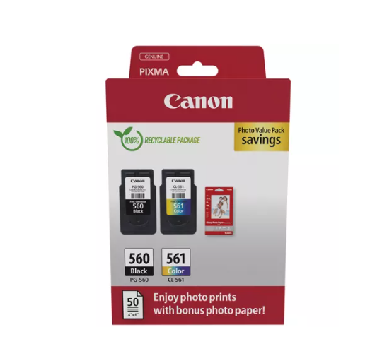 Pachet Cartuse Canon PG-560/CL561 Value Pack + 50 Coli Foto